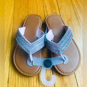 Rhinestone detail sandals little girl size 12/13 NWT